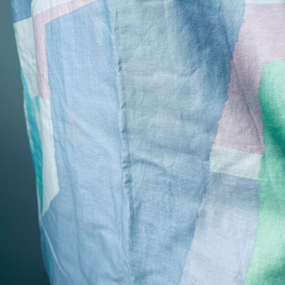 VTG Catherine Ogust Penthouse Gallery 70s Pastel Abstract House Dress Caftan OS - Picture 7 of 13